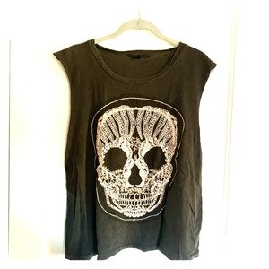 Urban Outfitters lace skull sleeveless tshirt